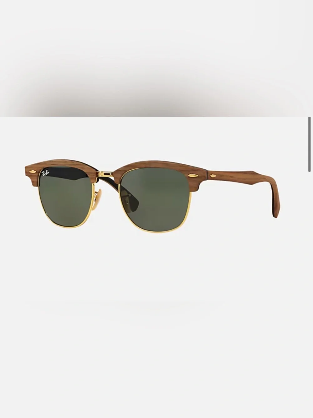 Ray-Ban Clubmaster Style Wood Frame Sunglasses